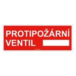 Protipožární ventil - bezpečnostní tabulka, plast 1 mm 210x80 mm