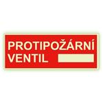 Protipožární ventil - fotoluminiscenční tabulka, plast 2 mm 210x80 mm