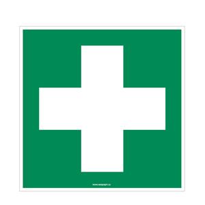 První pomoc - ošetřovna - lékarnička - bezpečnostní tabulka, plast 1 mm 150x150 mm