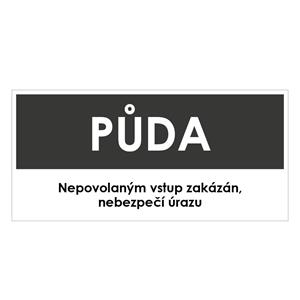 PŮDA, šedá, samolepka, 190x90 mm