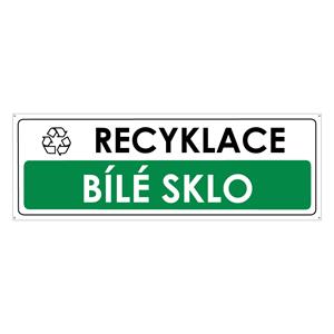 RECYKLACE - BÍLÉ SKLO, plast 2 mm s dírkami 290x100 mm