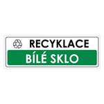 RECYKLACE - BÍLÉ SKLO, Samolepka 290x100 mm