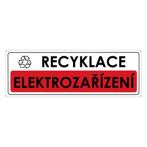 RECYKLACE - ELEKTROZAŘÍZENÍ, plast 2 mm s dírkami 290x100 mm