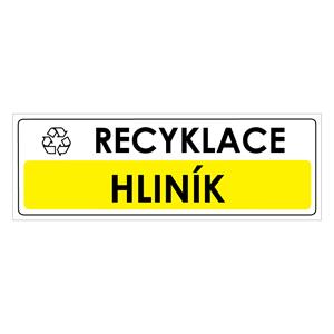 RECYKLACE - HLINÍK, Samolepka 290x100 mm