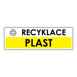 RECYKLACE - PLAST, Samolepka 290x100 mm
