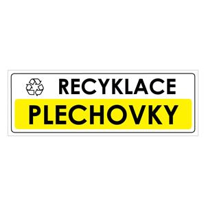 RECYKLACE - PLECHOVKY, Samolepka 290x100 mm
