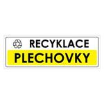 RECYKLACE - PLECHOVKY, Samolepka 290x100 mm