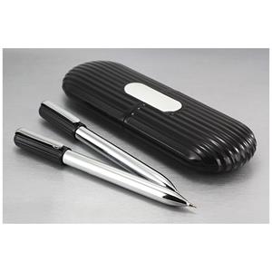 Sada kuličkové pero a mikrotužka v boxu VANDY - stříbrná/černá