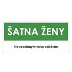 ŠATNA ŽENY, zelená, plast 2 mm 190x90 mm