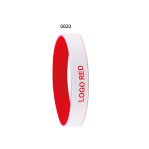 Silikonový náramek COLORE - bílá/červená