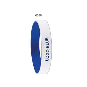 Silikonový náramek COLORE - bílá/modrá
