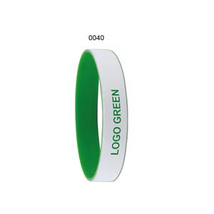 Silikonový náramek COLORE - bílá/zelená