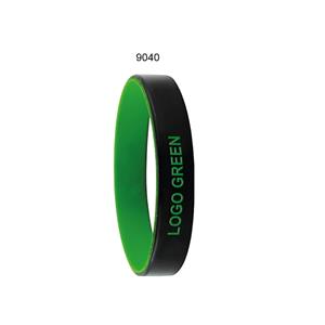 Silikonový náramek COLORE - černá/zelená