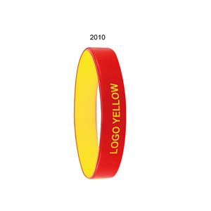 Silikonový náramek COLORE - červená/žlutá