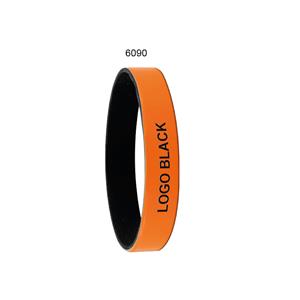 Silikonový náramek COLORE - oranžová/černá