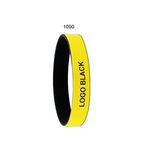 Silikonový náramek COLORE - žlutá/černá