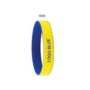 Silikonový náramek COLORE - žlutá/modrá