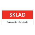 SKLAD, červená, plast 2 mm 190x90 mm