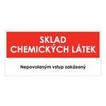 SKLAD CHEMICKÝCH LÁTEK, červená, plast 1 mm 190x90 mm