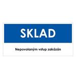 SKLAD, modrá, samolepka, 190x90 mm