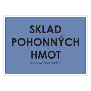 Sklad pohonných hmot, samolepka a4