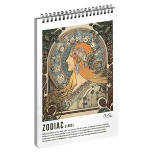 Spirálový linkovaný blok Alfons Mucha – Zodiac