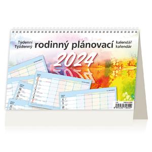 Stolní i nástěnný kalendář 2024 - Týdenní rodinný plánovací kalendář