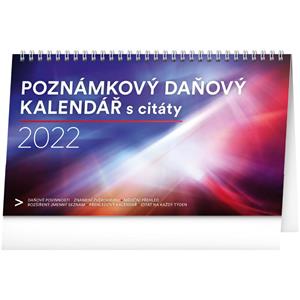 Stolní kalendář 2022 Poznámkový daňový s citáty