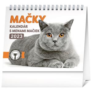 Stolní kalendář 2023 Mačky - s menami mačiek SK