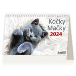 Stolní kalendář 2024 - Kočky/Mačky