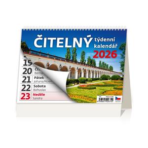 Stolní kalendář 2026 - Čitelný týdenní kalendář