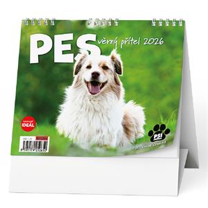 Stolní kalendář 2026 IDEÁL - Pes - věrný přítel /s psími jmény/