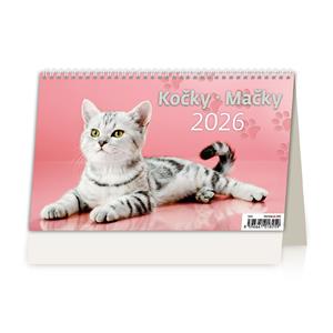 Stolní kalendář 2026 - Kočky/Mačky