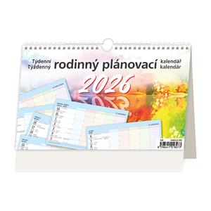 Stolní kalendář 2026 - Týdenní rodinný plánovací kalendář s háčkem