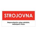 STROJOVNA, červená, plast 1 mm 190x90 mm