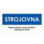 STROJOVNA, modrá, plast 2 mm 190x90 mm