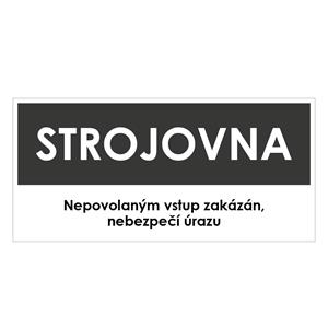 STROJOVNA, šedá, plast 2 mm 190x90 mm