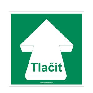 Tlačit - bezpečnostní tabulka s dírkami, plast 2 mm 100x100 mm