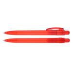 Transparentní plastové kuličkové pero Marco - červená