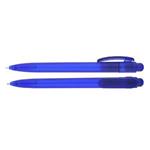 Transparentní plastové kuličkové pero Marco - modrá tmavá