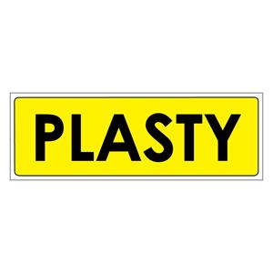 TŘÍDĚNÝ ODPAD - PLASTY, plast 1 mm 290x100 mm