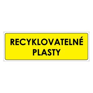 TŘÍDĚNÝ ODPAD - RECYKLOVATELNÉ PLASTY, plast 2 mm s dírkami 290x100 mm
