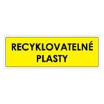 TŘÍDĚNÝ ODPAD - RECYKLOVATELNÉ PLASTY, Samolepka 290x100 mm