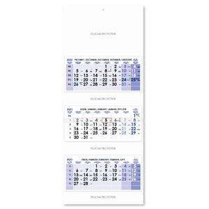 Tříměsíční kalendář Trio skládaný český 2023 - modrý