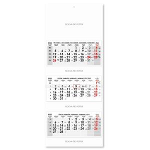 Tříměsíční kalendář Trio skládaný český 2023 - šedý