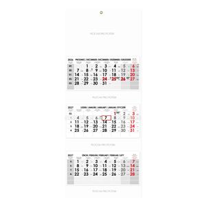 Tříměsíční kalendář Trio skládaný český 2027 - šedý