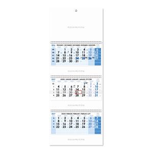 Tříměsíční kalendář Trio skládaný český se spirálou 2027 - modrý