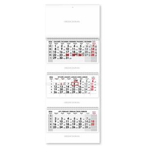 Tříměsíční kalendář Trio skládaný polský se spirálou 2026 - šedý