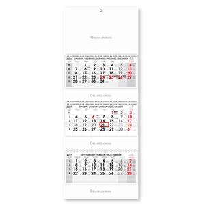 Tříměsíční kalendář Trio skládaný polský se spirálou 2027 - šedý