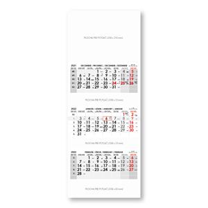 Tříměsíční kalendář Trio skládaný slovenský 2022 - šedý